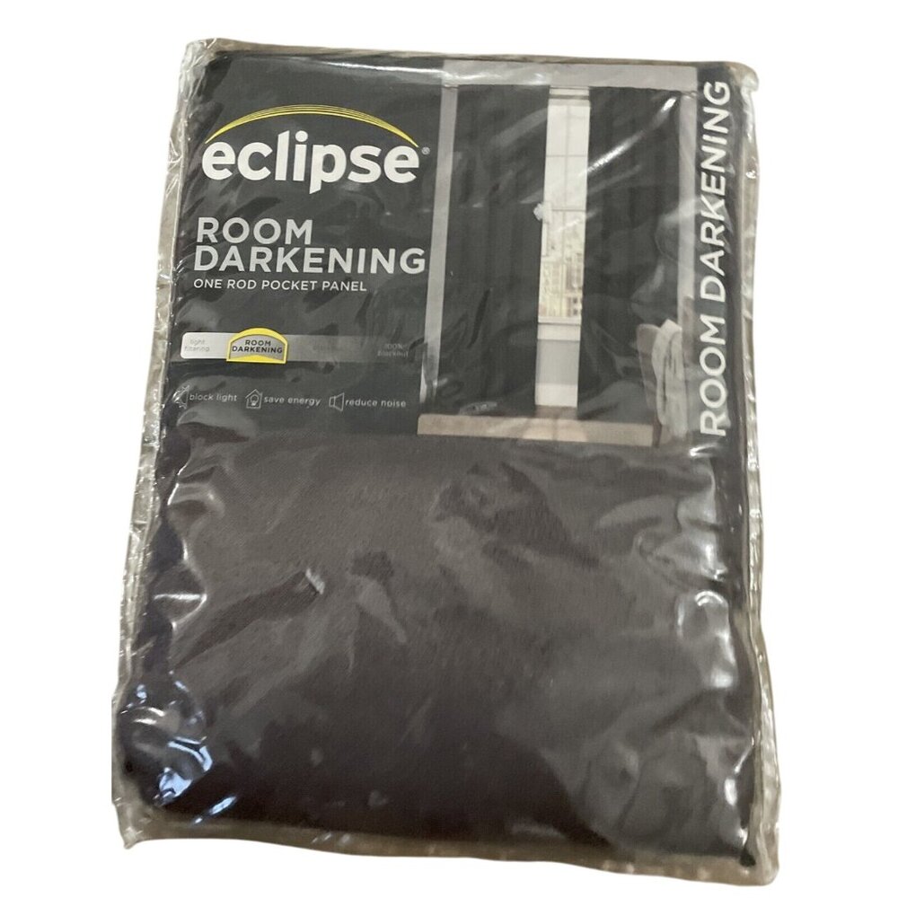 Eclipse Room Darkening Rod Pocket Panel Curtain 52in x 84in Tricia Grey